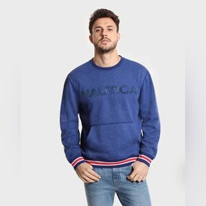 Nautica Men's big & tall logo crewneck fleece pullover